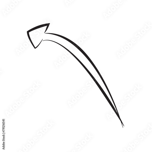 Arrow upward Left arrow. Left direction. Up direction. Back. Hight. Curved arrow. Pointing. Drawn. Upper. Upward. Hand drawn arrow