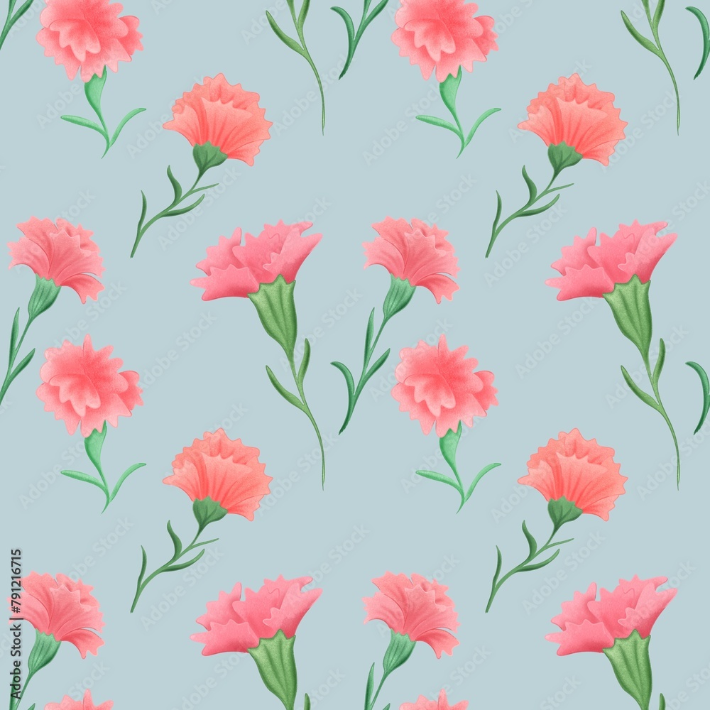 seamless pattern with Carnations