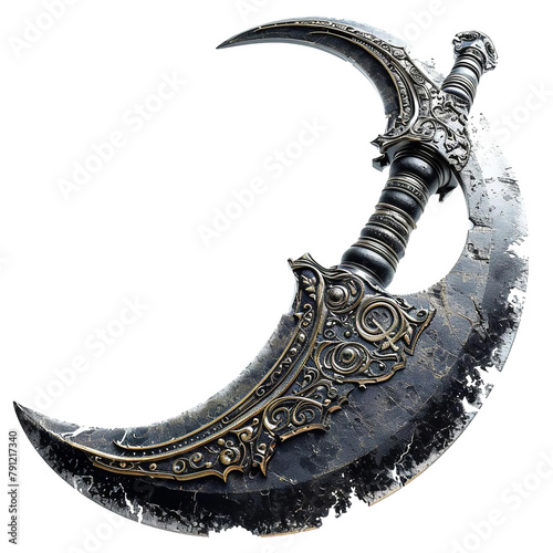 Amazing Lunar Crescent Blade OIsolated On White Background photo