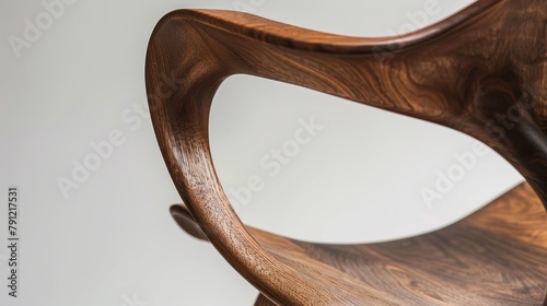 Artistic close-up of a steam-bent chair, showcasing the craftsmanship of the backrest on an isolated background photo