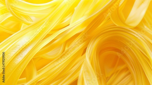 Close-up of vibrant yellow pasta strands