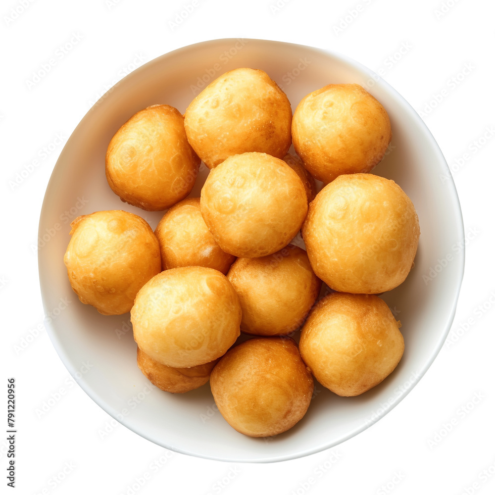 Tasty Magwinya Fried dough balls Isolated On White Background Tasty Magwinya Fried dough balls Isolated On White Background
