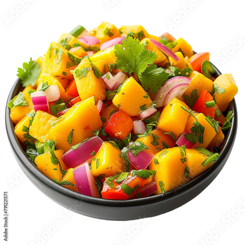 Tasty Malanville Mango Salad Isolated On White Background photo