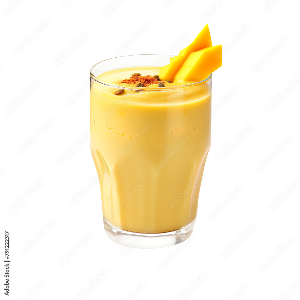 Tasty Mango Lassi Isolated On White Background Tasty Mango Lassi Isolated On White Background