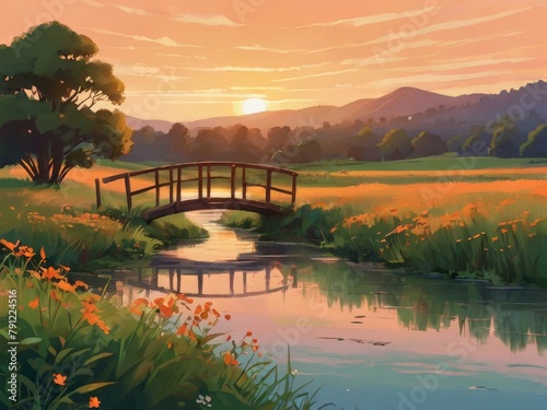 scenery in country side in summer