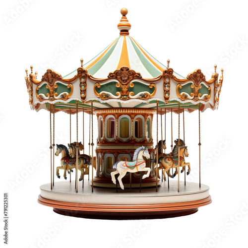 Beautiful Merry Go Round Music Isolated On White Background