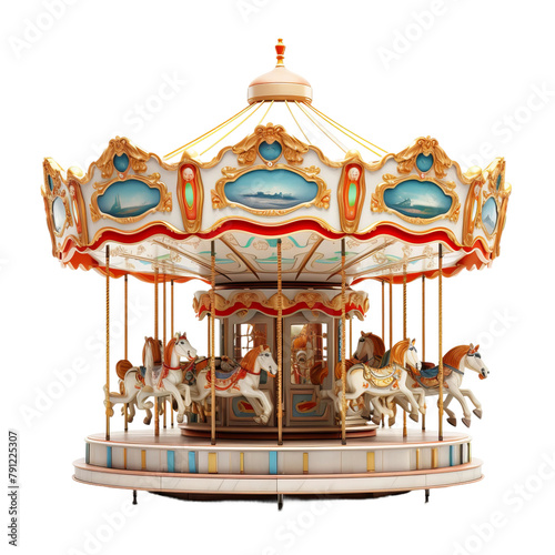 Beautiful Merry Go Round Music Isolated On White Background