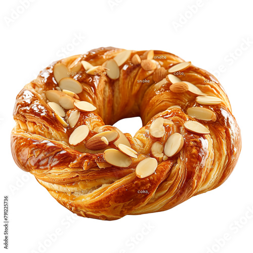 Tasty Mhanncha aux Noisettes coiled pastry Isolated On White Background photo