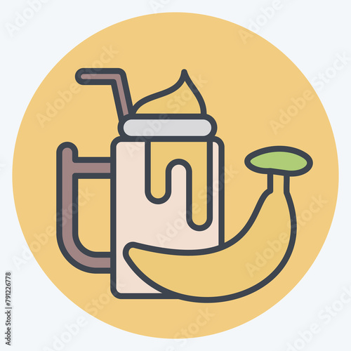 Icon Banana Smothie. related to Healthy Food symbol. color mate style. simple design illustration