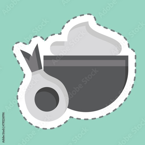 Sticker line cut Onion. related to Healthy Food symbol. simple design illustration photo