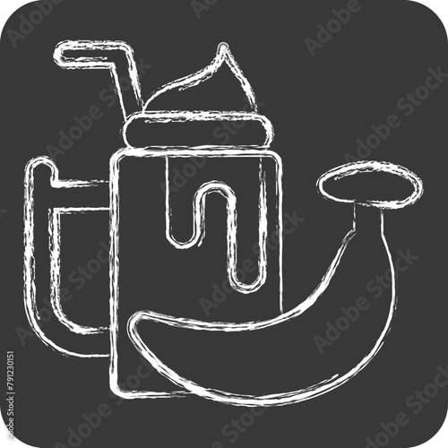 Icon Banana Smothie. related to Healthy Food symbol. chalk Style. simple design illustration