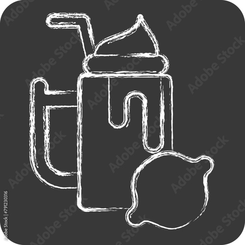 Icon Lemon. related to Healthy Food symbol. chalk Style. simple design illustration