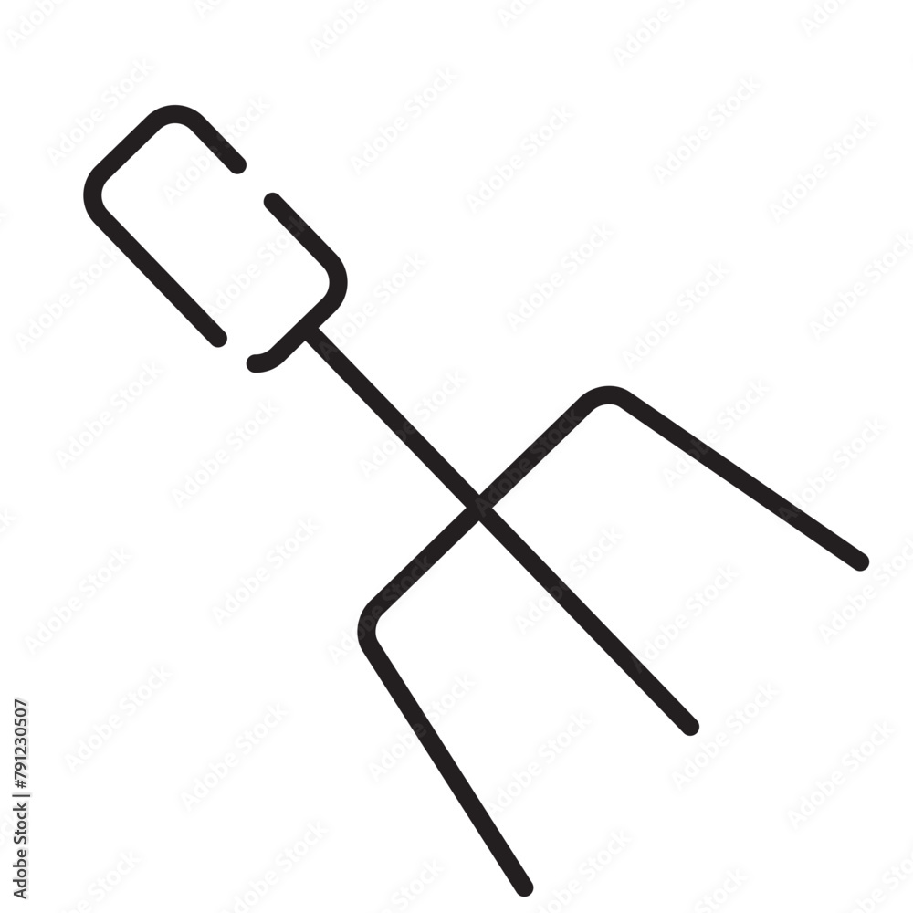 Rake Seed Soil Line Icon Rake Seed Soil Line Icon