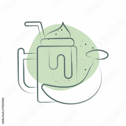 Icon Banana Smothie. related to Healthy Food symbol. Color Spot Style. simple design illustration