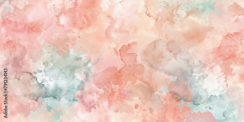 Seamless pattern of soft watercolor textures, peach fuzz pastel tones, vintage banner background