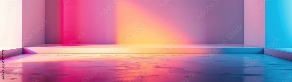 Empty gradient background with lens flare effect. Multicolored background with blurred abstract lights. colorful blank wallpaper,Gradient Blurred Abstract Background