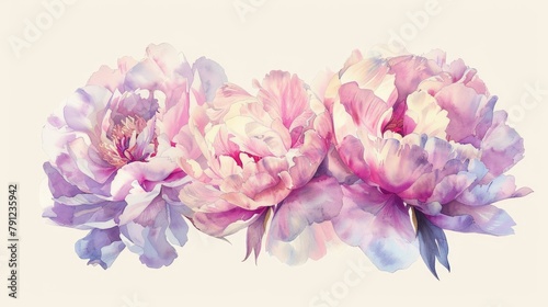 Delicate peonies with soft petals