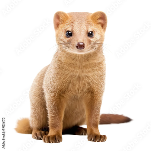 Amazing Mystic Mongoose Isolated On White Background