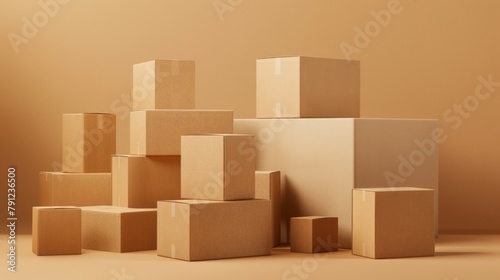 Cardboard boxes stacked high