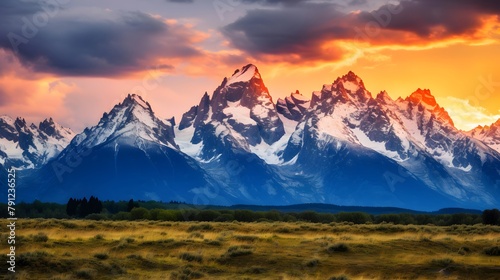 Sunset in the Grand Teton National Park, Wyoming, USA