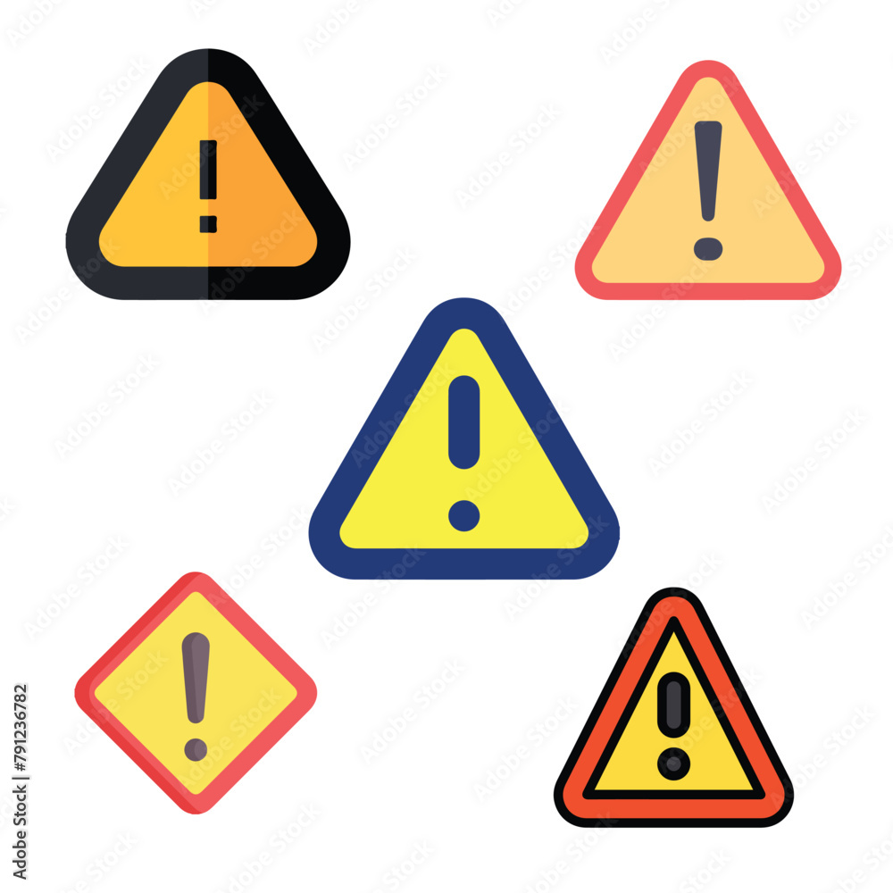 set of warning signs set of warning signs