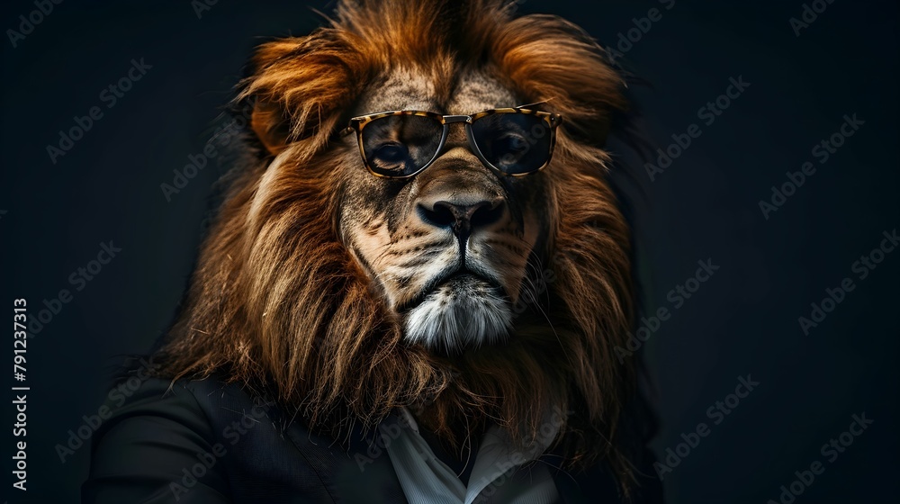 LION IN SUIT WITH SHADES 