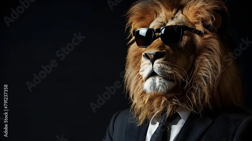 LION IN SUIT WITH SHADES 