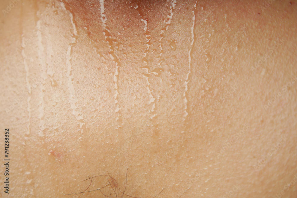Fototapeta premium closeup of sweat on body