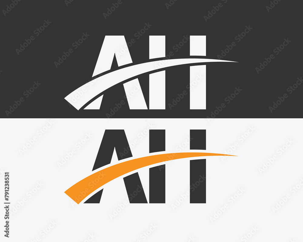 AH Logo Free vector letter m illustration AH Logo Free vector letter m illustration