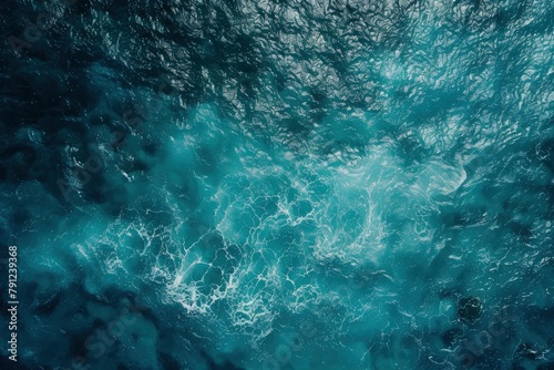 sea from drone. Ocean (water) Surface. water texture. Sea surface aerial view - generative ai