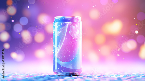 Animated photo of ice cubes in an energy drink can