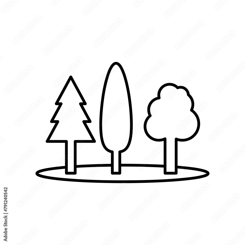 trees by the field icon.vector liner tree icon set simple illustration on white background..eps trees by the field icon.vector liner tree icon set simple illustration on white background..eps