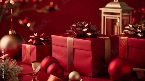 Luxurious Red and Gold Gift Boxes