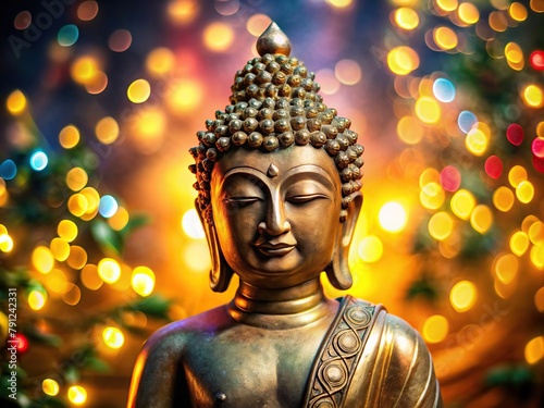 golden buddha statue generative ai © Mutiverse