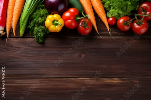 Many different various fresh raw vegetables on rustic wooden table background copy space healthy balanced food concept vegetarian vegan nutrition dieting vitamin healthcare harvesting gardening health