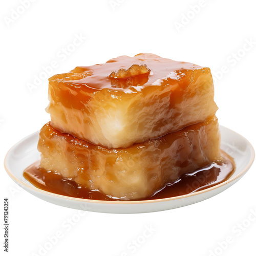 Tasty Nian Gao Sticky Rice Cake Isolated On White Background photo