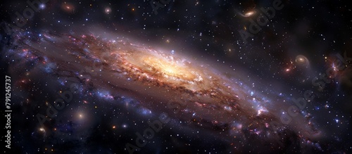 Spectacular view of a massive spiral galaxy displaying a plethora of twinkling stars and cosmic allure