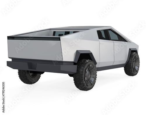 Electric Pickup Truck Isolated
