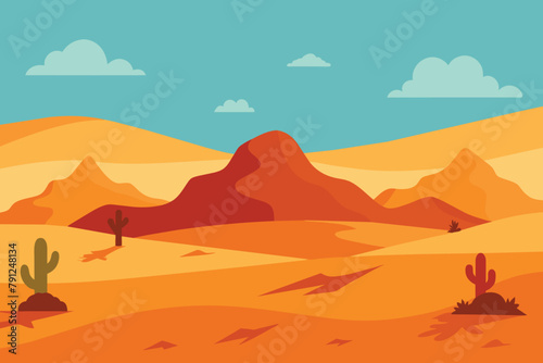 A dry desert landscape vector design