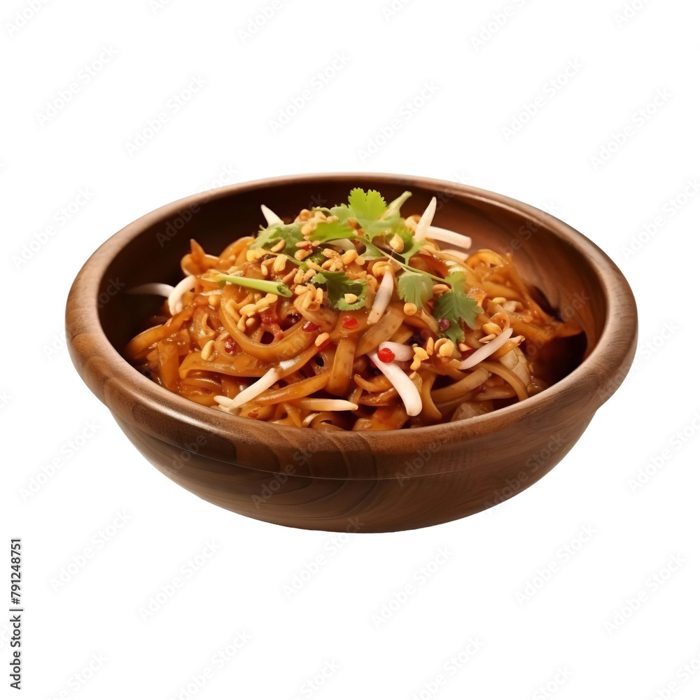 Delicious Pad Thai Isolated On White Background Delicious Pad Thai Isolated On White Background