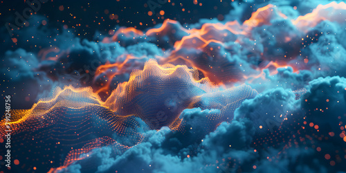 Clouds and fire intertwine in a captivating sky animation, creating a mesmerizing display of nature's power and beauty.