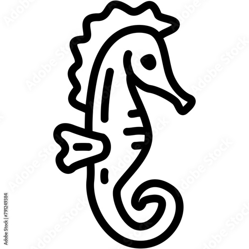 Seahorse Line Icon