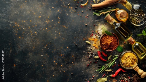 Exotic spices and cooking oils layout
