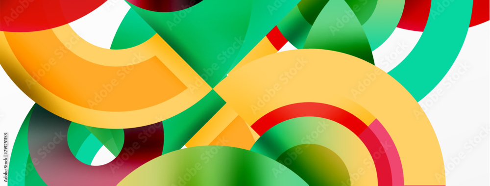 A vibrant display of colorfulness with tints and shades in a pattern of colorful circles on a white background. This closeup art piece showcases symmetry and the beauty of circles in visual arts A vibrant display of colorfulness with tints and shades in a pattern of colorful circles on a white background. This closeup art piece showcases symmetry and the beauty of circles in visual arts