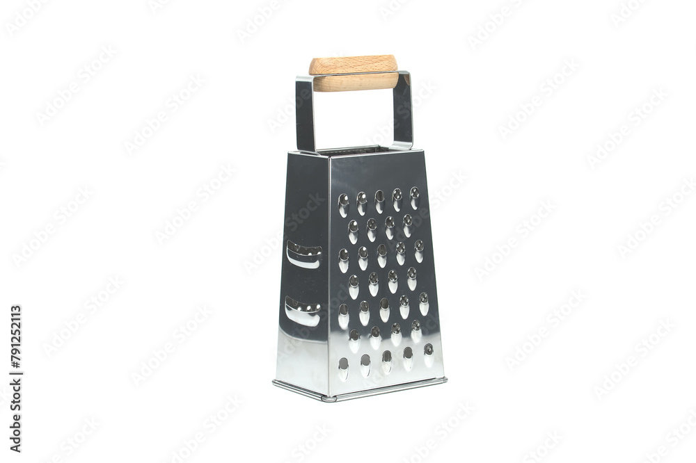 Stainless four sided box grater for kitchen isolated on white background Stainless four sided box grater for kitchen isolated on white background