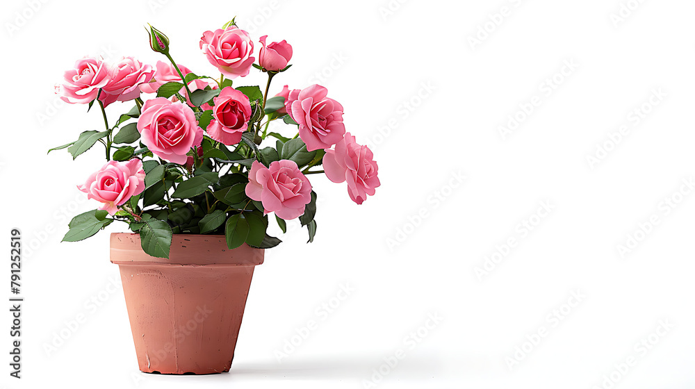 Beautiful rose flowers in pot