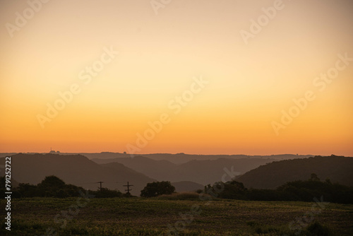 Sunset in the fields of the City of Itaara RS Brazil