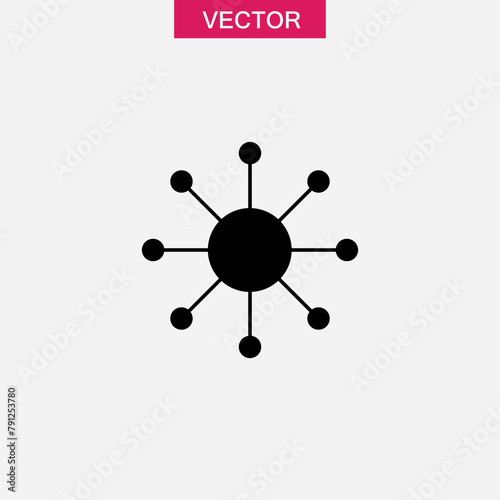 Hub and spoke icon vector, Central database symbol trendy style illustration on white background..eps