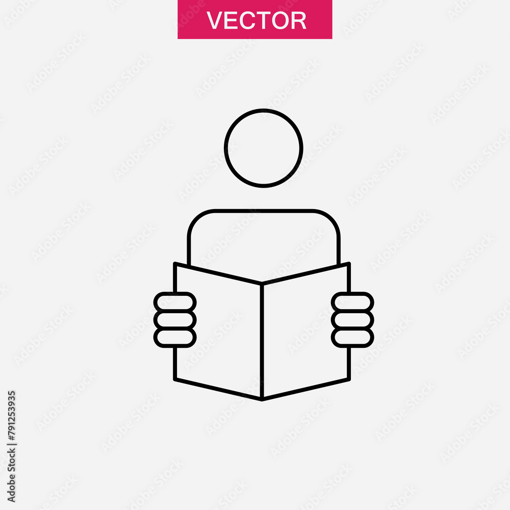 Learning line icon, vector flat simple illustration on white background..eps Learning line icon, vector flat simple illustration on white background..eps