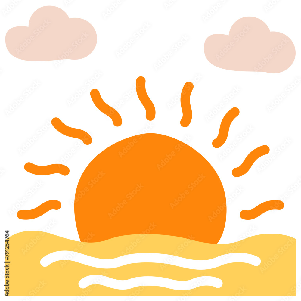 Sunset Flat Icon Sunset Flat Icon